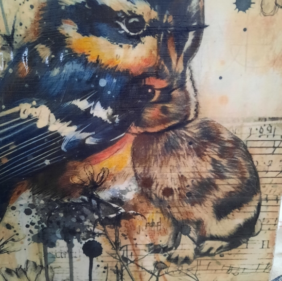 CLEARANCE SALE 50% perspective hand drawing on wood / Mixedmedia Fusion - Picture 2 of 4